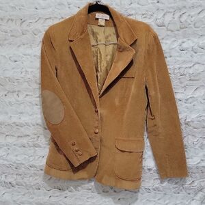 VINTAGE 80'S Bar Harbor Women's Sz 14 Corduroy Blazer with Elbow Patches